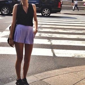 Aritzia T Babaton Lilac Silk Dress Shorts